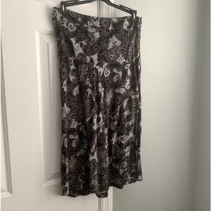Jacob Y2K Bias Cut Silk Slip Skirt in Black and Gray